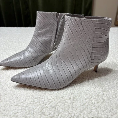 Lauren Ralph Lauren Saybrook Botines Cremallera Gris Mujer Talla 7 1/2 B Usado en Excelente Condición Foto 1 de 4