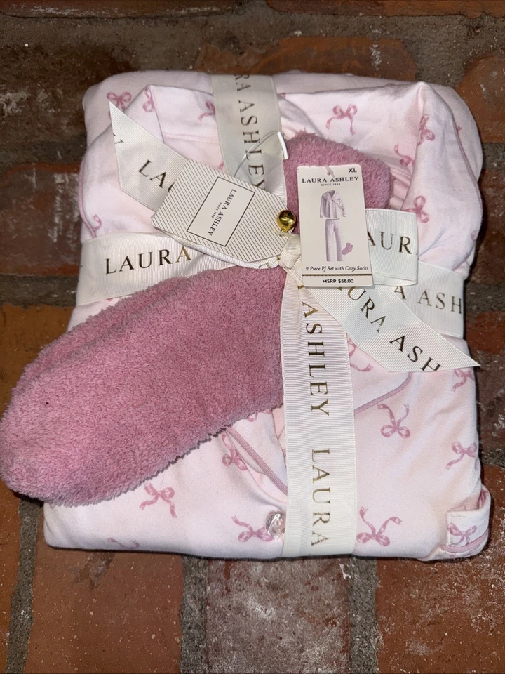 Laura Ashley Women's Pink Pajama Top & Pant Gift Set Size XL - Image 1 of 4