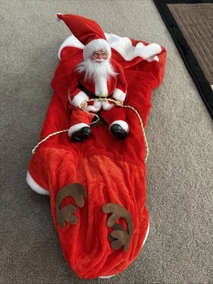 Talla 2 X Abrigo Perro Rojo con Papá Noel en Trineo en la Espalda Foto 1 de 4