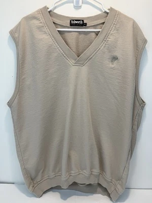 Chaleco Suéter de Golf Ashworth Para Hombres Sin Mangas Camel Beige Algodón Cuello en V Talla XL Foto 1 de 4