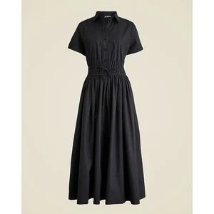 J.Crew Elena shirtdress in cotton poplin Black Size 6 - Picture 1 of 7