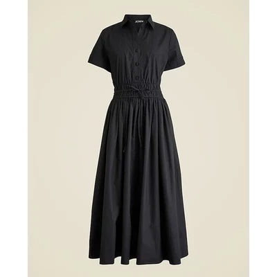 Vestido camisero J.Crew Elena en popelina de algodón negro talla 6 Foto 1 de 4