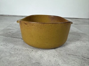 Bennington Potters 1641 Lug Bowl Trinket Dish 6” Pottery Handles Mustard 1796 - Picture 1 of 9