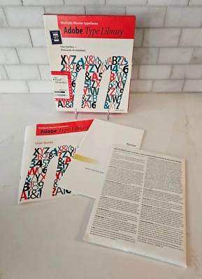 RARO DE COLECCIÓN 1991 Adobe Type Font Library #275 MYRIAD ITALIC ¡30 fuentes discos sellados! Foto 1 de 4