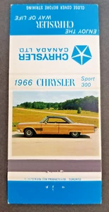 1966 Chrysler Sport 300 Dealer Empty Match Book Cover - Chrysler Of Canada - Picture 1 of 4
