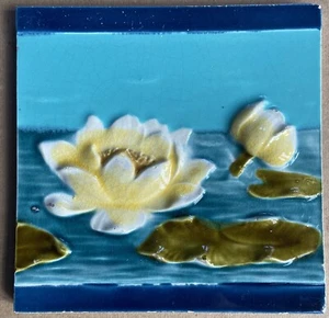 GERMANY - ANTIQUE ART NOUVEAU MAJOLICA  TILE C1900 - Picture 1 of 3