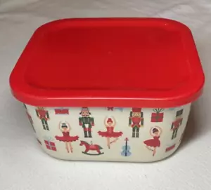 Food Storage Container WITH LID CHRISTMAS NUTCRACKER BALLET 6 X 6 NWT - Picture 1 of 3