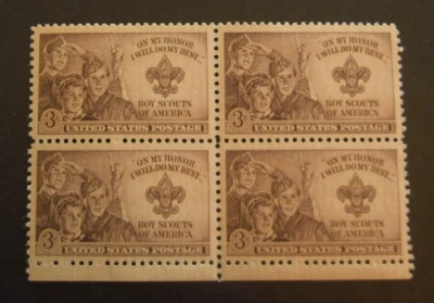 1950 US Stamp Scott #995 - 3 Cent Block 4 - Boy Scouts - MNH/OG/VF - Image 1 of 2