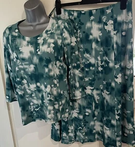 Conjunto Top y Falda Eastex Verde Jersey Tie Dye Estampado Co Ord Talla 12/14 - Imagen 1 de 16