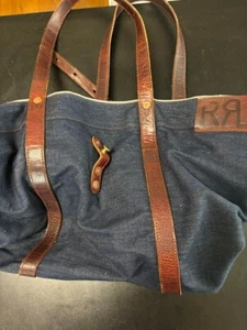 RRL RALPH LAUREN men's simple shoulder bag blue Solid Town Use Bag Casual USED - Picture 1 of 1