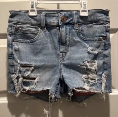 American Eagle Paisley Hi-Rise Jean Shortie Shorts Size 2 - Image 1 of 4