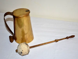 Vintage Brass Smudge Pot Firestarter with Pumice Stone - Picture 1 of 12
