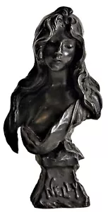 Emmanuel Villdnis, ‘Nelly’, French Art Nouveau Patinated Bronze Bust, ca. 1890 - Picture 1 of 9
