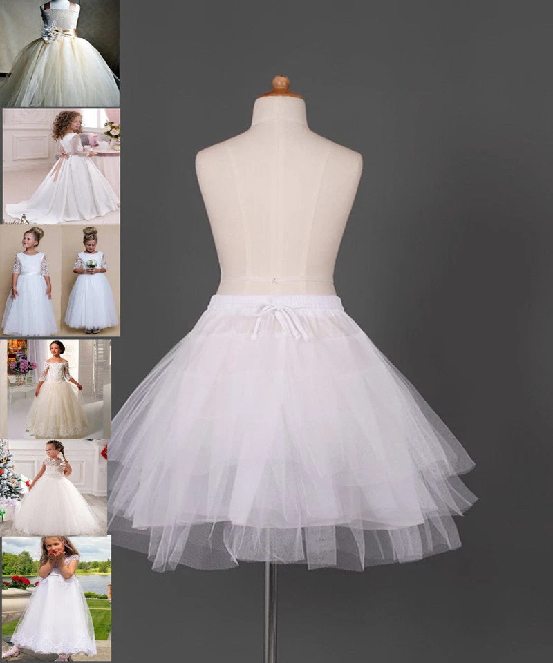 Flower Girl Dress Petticoat Crinoline Underskirt Short Brida Skirt Slip - Image 1 of 3