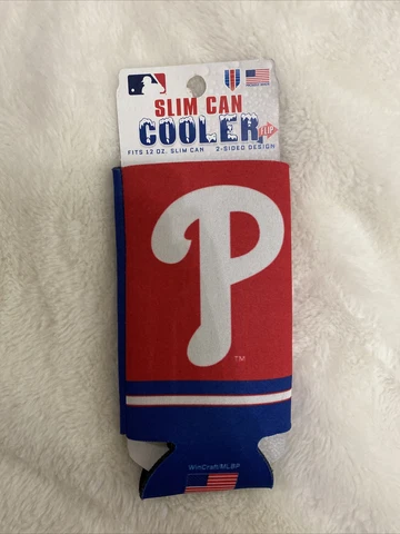 Philadelphia Phillies 12oz Slim Can Cooler [NEW] Beer Seltzer Coozie Claw Holder Cover