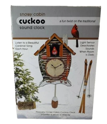 Reloj de cuco Snowy Cabin Cardinal - Colgar en la pared o exhibir en el abrigo - Nueva caja abierta Foto 1 de 4