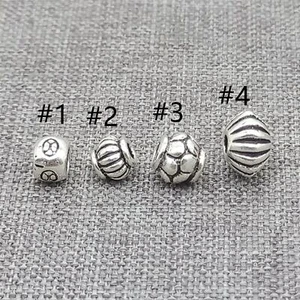 10pz Piccole Perline Argento Sterling 925 per Bracciale Distanziatore Impronta Fiore - Foto 1 di 4