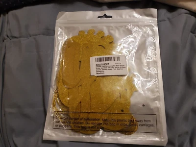 Banner dorado de bienvenida pequeño bebé brillo género revelación decoración ¡LEER! Foto 1 de 2