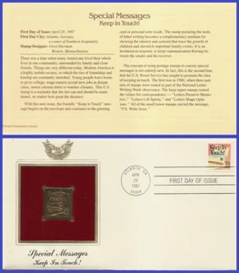 USA8 #2274 U/A GOLDEN REPLICA FDC Keep in Touch! - Imagen 1 de 1