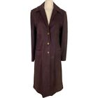 Vintage Linda Allard For Ellen Tracy Leather Mid Length Coat Womens Size 10