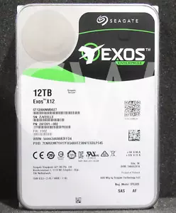 ST12000NM0027 Seagate EXOS X12 12TB 7200RPM 12Gbps 3.5" SAS HDD Hard Drive - Picture 1 of 2