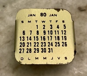 Vintage Watch Band Calendar Accessory Metal January 1980 17mm - Picture 1 of 2