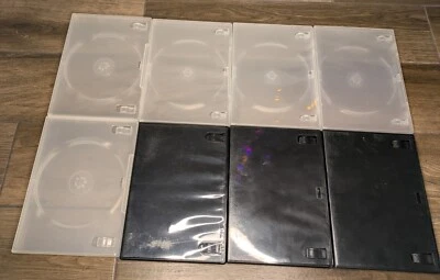8x leere CD/DVD Hülle, schwarz und transparent - Bild 1 von 2