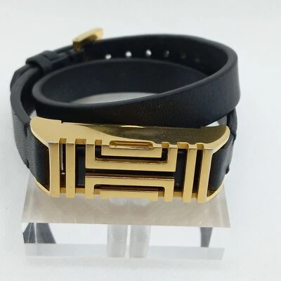 Pulsera Tory Burch Fitbit Doble Envoltura Cuero y Tono Dorado Foto 1 de 4