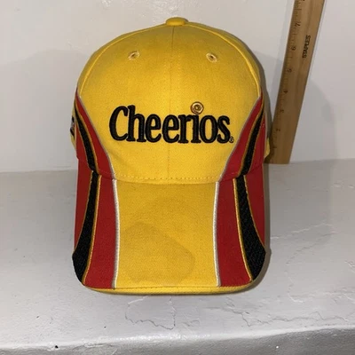 Chapéu Nascar amarelo ajustável vintage Cheerios Clint Bowyer #33 Strapback - Imagem 1 de 4