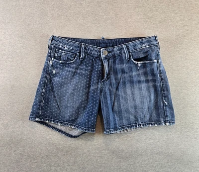 Vintage True Religion Shorts Womens 30 Blue Cassie Flag Jean Made USA Denim - Image 1 of 4