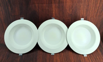 LED eléctrico comercial CCT 6 pulgadas Redondo Empotrado Blanco Claro (Pack de 3) (Leer) Foto 1 de 4
