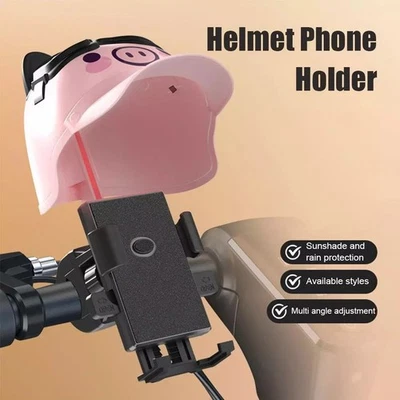 Stylish Helmet Rider Motorcycle Mobile Phone Holder Waterproof & Sunshade - Image 1 of 4