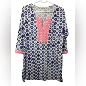 Vineyard Vines Kleid Medium Damen weiß Handtuch Frottee Überwurf Tunika - Bild 1 von 5