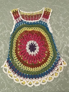 May & July Vest Womens M/L Multicolor Crochet Boho Festival Open Knit Tank Top - Picture 1 of 14