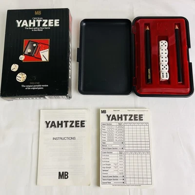 Yahtzee Deluxe Hardcase Travel Portable Version 1982 MB Unused Dice Sealed - Image 1 of 4