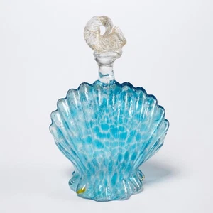 Topper de botella vintage de cristal azul de Murano concha marina colección Iris Apfel - Imagen 1 de 5