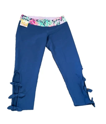 Legging Lilly Pulitzer UPF 50+ Luxletic 24" tiro medio fin de semana midi azul XL- Nuevo Foto 1 de 4