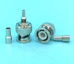Window Male BNC Plug Connector - RG174 RG316 RG179 Coax Crimp Plugs 50 Ohm - Picture 1 of 7