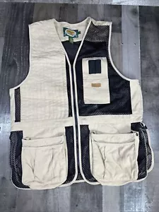 Cabela's Targetmaster Khaki Canvas & Black Mesh Hunting Shooting Fishing Vest XL - Picture 1 of 10