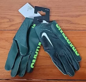NIKE VAPOR JET FOOTBALL GLOVES MICHIGAN STATE SPARTANS GREEN DX5214-315 SIZE XXL - Picture 1 of 8