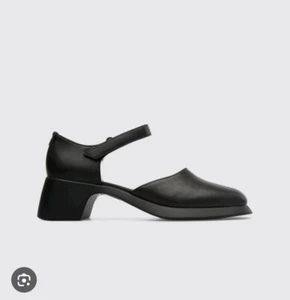 Rare Find Camper Trisha Black Formal Shoes Ankle Strap Black Comfort Heels Sz 39 - Picture 1 of 8