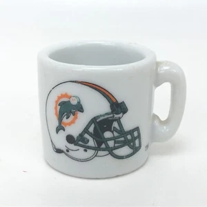 NFL Vintage Mini Coffee Mug MIAMI DOLPHINS Collectible 1.25" Football Shot Cup - Picture 1 of 6