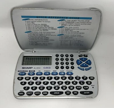 Sharp EL-6910 Silver Qwerty Standard Keyboard 64KB English Translating Organizer - Image 1 of 4
