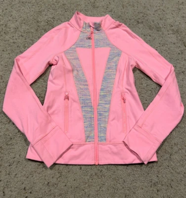 Jaqueta IVIVVA By Lululemon tamanho 12 meninas coral pêssego-rosa com zíper LINDA Z23 - Imagem 1 de 4