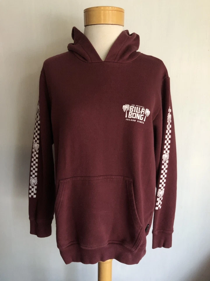 BILLABONG Official Women's "Island Vibes" Checker Palm Tree Hoodie Size Large - Image 1 of 4
