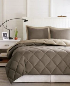 Madison Park Larkspur Reversible 3-Pc. Comforter Set Brown Sand Full/Queen - Picture 1 of 6