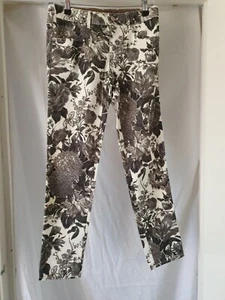 Stella McCartney Grey/White Floral Jeans W28" L28" Made in Italy Stretch Zip - Picture 1 of 17