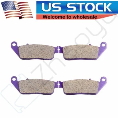 2 Pairs Brake Pads For 2005-2008 Honda VTX1300R Daelim Roadwin Carbon Fiber - Image 1 of 4