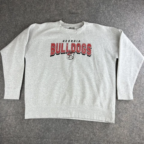 Vintage UGA Georgia Bulldogs Grey Mens Sweatshirt  Crew Neck Size XL Cover