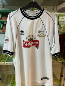2002/03 DERBY COUNTY ERREA WHITE HOME SHIRT MATCH WORN PABLO MILLS 37 SIZE XXL - Picture 1 of 8